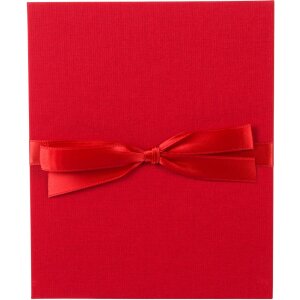 Folder Leporello Linum czerwony plótno