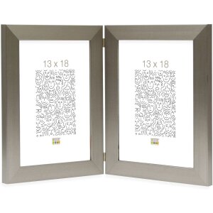 Ramka podwójna s41vd1 srebrna 2 zdjecia 15x20 cm...