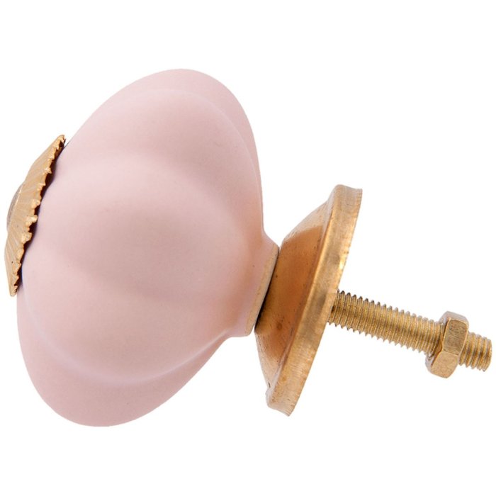 Clayre & Eef 63803 Gałka do drzwi Ø 4 cm Ceramika różowa