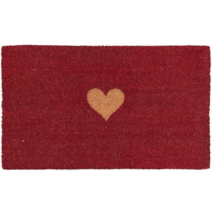 Clayre Eef Door Mat Heart red - 74x45x2 cm