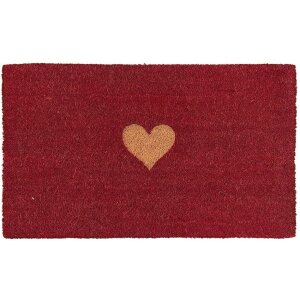 Clayre Eef Door Mat Heart red - 74x45x2 cm