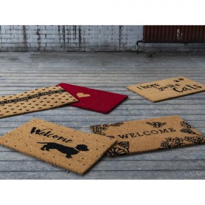 Clayre Eef Door Mat Heart red - 74x45x2 cm