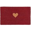 Clayre Eef Door Mat Heart red - 74x45x2 cm