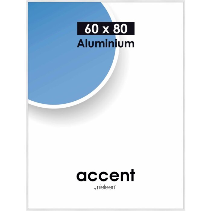 Aluminiowa rama na zdjęcia Accent, 60x80 cm, biała błyszcząca