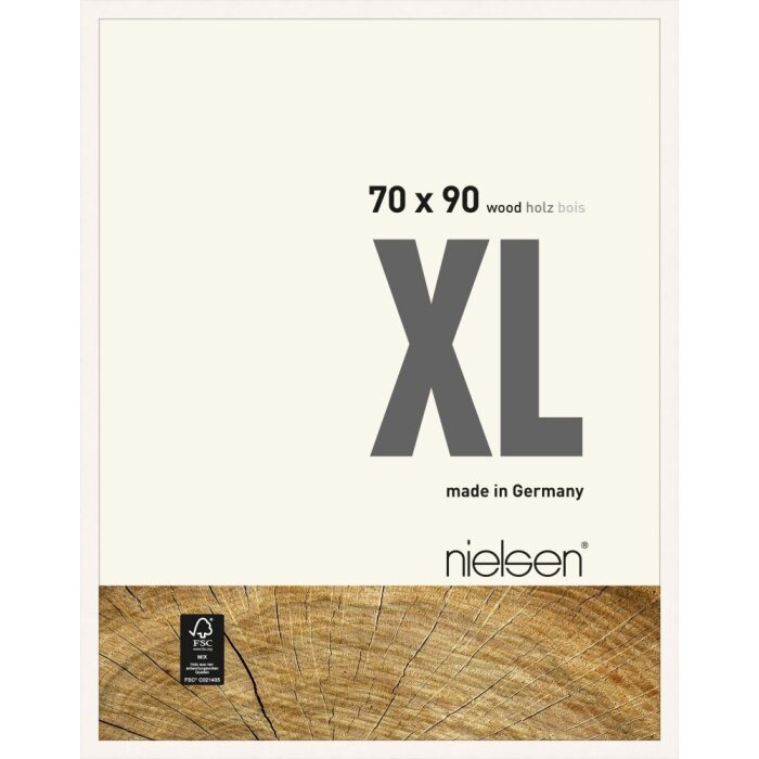 Nielsen Rama drewniana XL 70x90 cm biała nieprzezroczysta