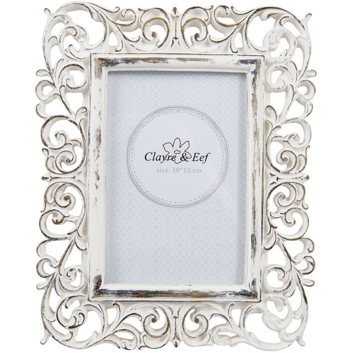 Ramka na zdjęcia Clayre & Eef 2F0497 - 18x2x23 cm - 10x15 cm biały postarzany
