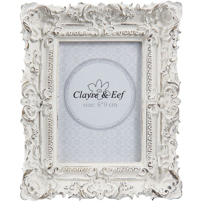Ramka na zdjęcia Clayre & Eef 2F0506 - 10x2x12 cm - 6x9 cm biały postarzany