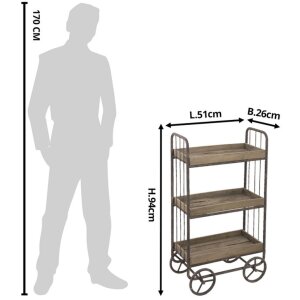 Półka Clayre & Eef 50284 - 51x26x94 cm brązowa