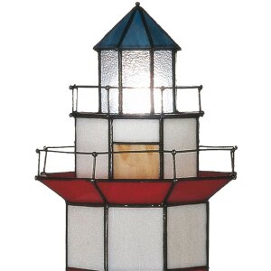 Lampa Tiffany Lighthouse duża Clayre & Eef 5LL-1166 - 21x56 cm 2x E14 / max 25w czerwona