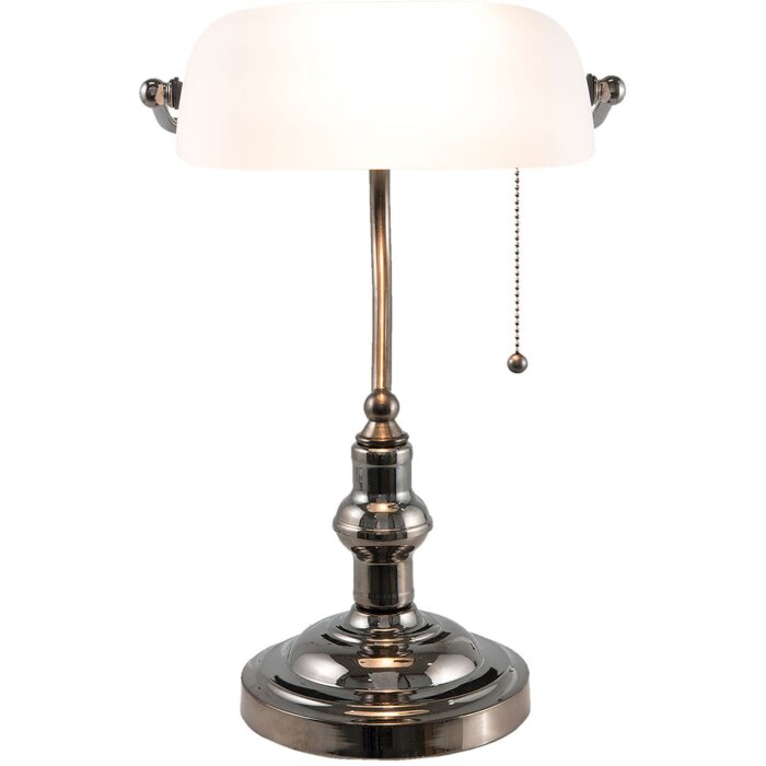 Lampa biurkowa biała Clayre & Eef 5LL-5100W - 27x23x42 cm E27 - Max. 1x 60Watt biała