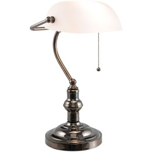 Lampa biurkowa biała Clayre & Eef 5LL-5100W - 27x23x42 cm E27 - Max. 1x 60Watt biała