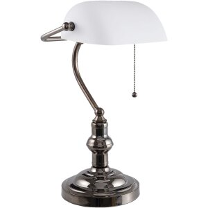 Lampa biurkowa biała Clayre & Eef 5LL-5100W - 27x23x42 cm E27 - Max. 1x 60Watt biała