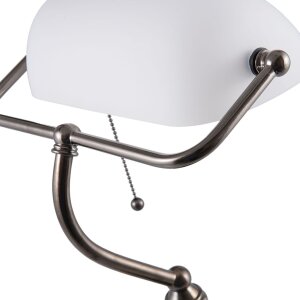 Lampa biurkowa biała Clayre & Eef 5LL-5100W - 27x23x42 cm E27 - Max. 1x 60Watt biała