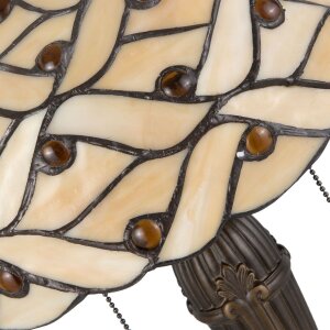 LumiLamp 5LL-5181 Lampa stołowa Tiffany Ø 30x50 cm Beżowo-brązowe szklane półkole
