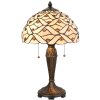 LumiLamp 5LL-5181 Lampa stołowa Tiffany Ø 30x50 cm Beżowo-brązowe szklane półkole