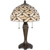 LumiLamp 5LL-5181 Lampa stołowa Tiffany Ø 30x50 cm Beżowo-brązowe szklane półkole