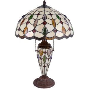 Lampa stołowa Tiffany Clayre & Eef 5LL-5182 - Ø 40x60 cm E27- Max.2x60 W - E14 - Max.1x15W multi