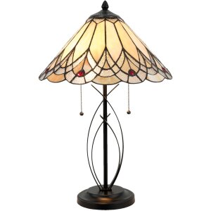 Lampa stołowa Tiffany Clayre & Eef 5LL-5186 - Ø 40x60 cm - E27 - Max. 2x60 Watt multi