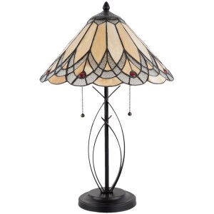 Lampa stołowa Tiffany Clayre & Eef 5LL-5186 - Ø 40x60 cm - E27 - Max. 2x60 Watt multi