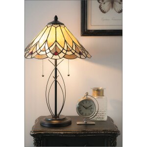 Lampa stołowa Tiffany Clayre & Eef 5LL-5186 - Ø 40x60 cm - E27 - Max. 2x60 Watt multi