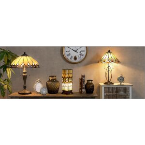 Lampa stołowa Tiffany Clayre & Eef 5LL-5186 - Ø 40x60 cm - E27 - Max. 2x60 Watt multi
