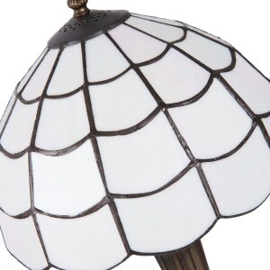 Lampa stołowa Tiffany Clayre & Eef 5LL-5936 - Ø 25x43 cm - E27-max 1x40W biały