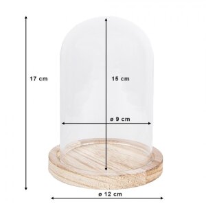 Szklany Bell Jar Clayre & Eef 6GL2168 - Ø 12x17 cm przezroczysty