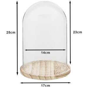 Szklany Bell Jar Clayre & Eef 6GL2169 - Ø 17x25 cm przezroczysty