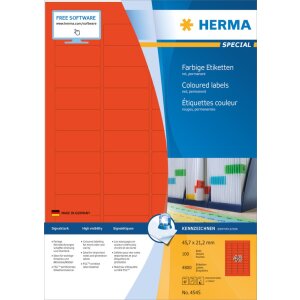 Herma specjalne kolorowe etykiety a4, 45,7 x 21,2 mm,...