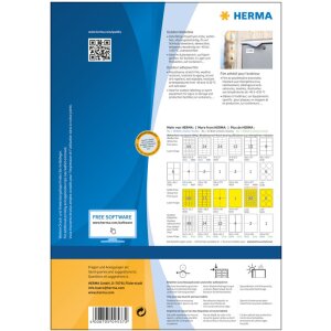Herma special Etykiety foliowe zewnetrzne odporne na warunki atmosferyczne a4, 63,5 x 33,9 mm, biale, niezwykle mocna przyczepnosc, rozciagliwe