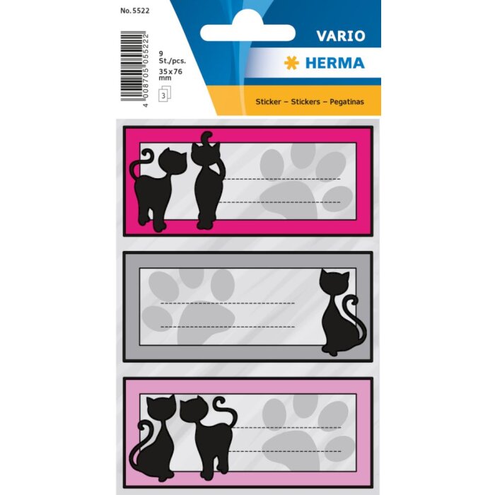 Herma vario school labels black cats