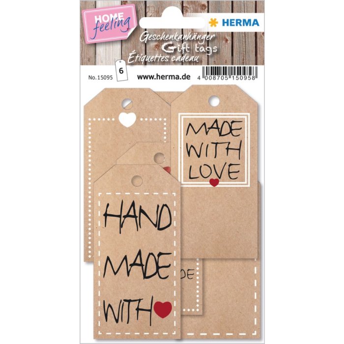 Herma home tag prezentowy home nature, z nitka