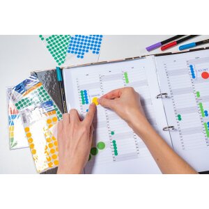 Etykiety uniwersalne niebieskie ø 8 mm okragle papier mat 540 szt.