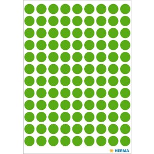 Etykiety uniwersalne zielone ø 8 mm okragle papier...