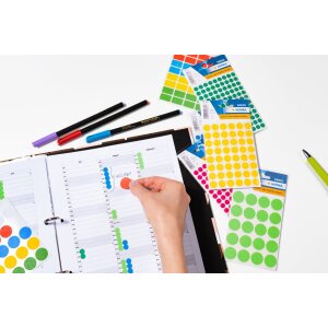 Etykiety uniwersalne czarne ø 8 mm okragle papier mat 540 szt.