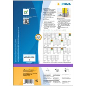 Etykiety do folderów a4 zólte 192x61 mm papier matowy kryjacy 400 szt.