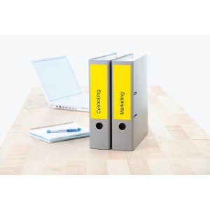 Etykiety do folderów a4 zólte 192x61 mm papier matowy kryjacy 400 szt.