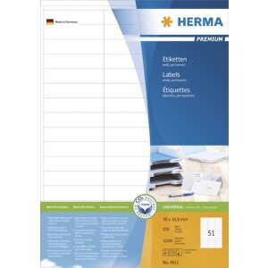 Etykiety Premium a4, biale 70x16,9 mm papier mat 10200 szt.