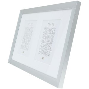 S021D1 Aluminiowa ramka galeryjna w kolorze srebrnym na 2 zdjęcia 10x15 cm