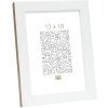 S46JH1 Ramka drewniana w kolorze białym z obramowaniem w kolorze drewna 15x20 cm