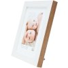 S46JH1 Ramka drewniana w kolorze białym z obramowaniem w kolorze drewna 15x20 cm