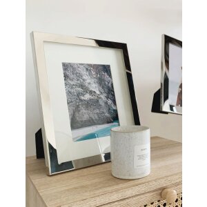 S57MC1 Ramka metalowa w kolorze srebrnym błyszczącym z passe-partout 10x15 cm