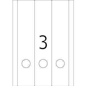 Etykiety do folderów a4 biale 59x297 mm Ruchome-usuwalne papierowe matowe nieprzezroczyste 75 szt.