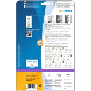 Etykiety do folderów a4 biale 59x297 mm Ruchome-usuwalne papierowe matowe nieprzezroczyste 75 szt.