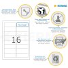 Etykiety a4 biale 88,9x33,8 mm Ruchome-usuwalne papier mat 1600 szt.