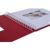 Album spiralny Khari rosso zebrowany bialy strony 23x24 cm