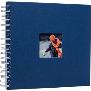 Album spiralny Khari jeans prążkowany biały strony 24x25 cm