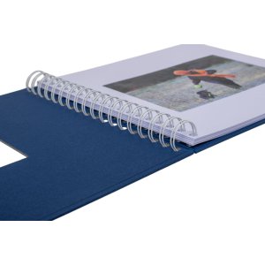Album spiralny Khari jeans prążkowany biały strony 24x25 cm