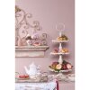 Clayre & Eef 6CEMU0059 Kubek 200 ml Beżowo-różowy Porcelana Kwiaty Złoto
