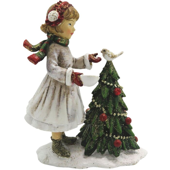 Dekoracja Dziecko z choinką 9x5x12 cm Clayre & Eef 6PR2786